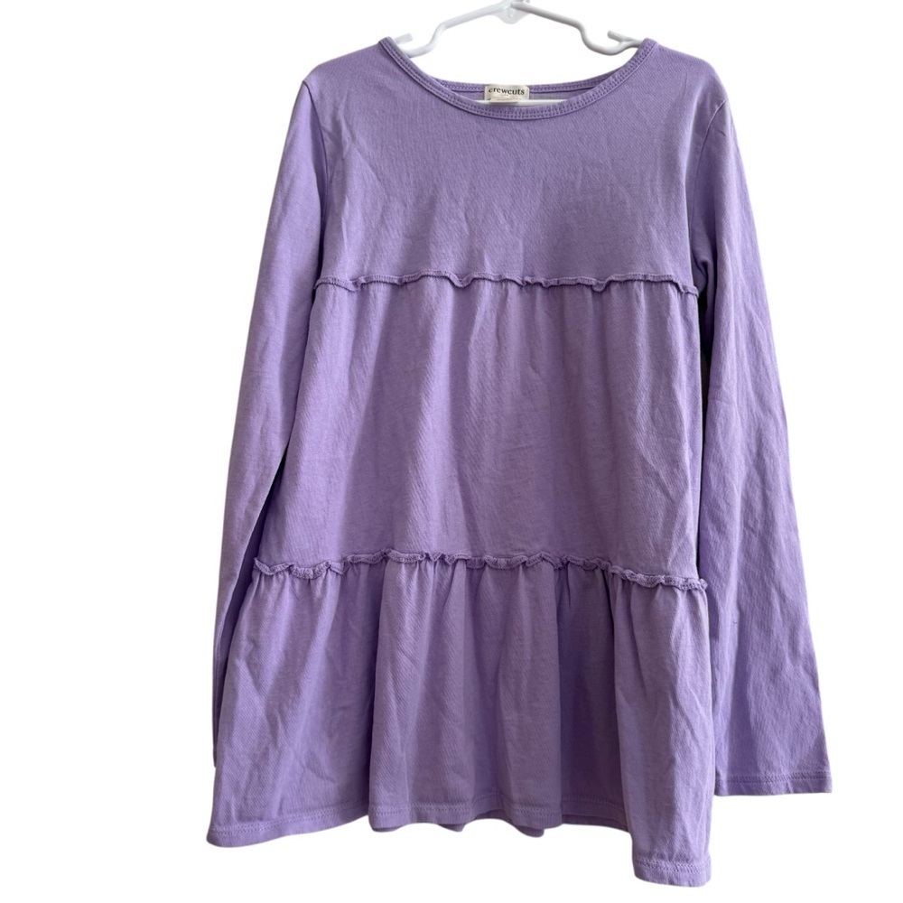 Crewcuts Lavender Purple Twirl Tunic Top Long Sleeve Girls M 8-9